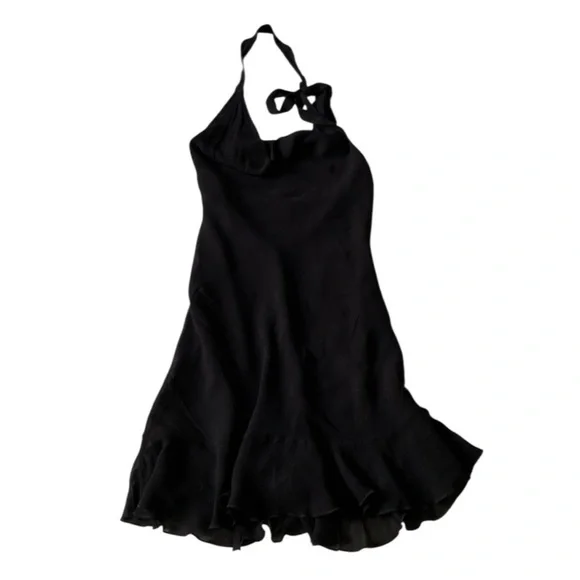 Reformation Ellasandra Black Halter Dress - threedaughtersproperties.com